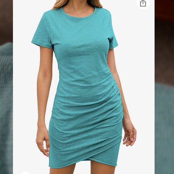 Casual fitted dress with rouched waist - Picture 2 of 3